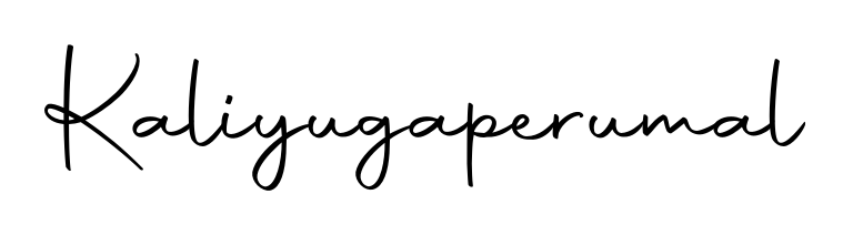 The Autography-DOLnW font transforms the name Kaliyugaperumal into an executive sign with sharp precision and distinguished character. Kaliyugaperumal signature style 10 images and pictures png