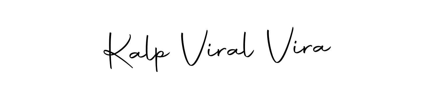 How to make Kalp Viral Vira name signature. Use Autography-DOLnW style for creating short signs online. This is the latest handwritten sign. Kalp Viral Vira signature style 10 images and pictures png
