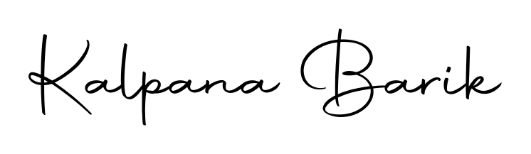 A stylish, flowing autograph style designed for name Kalpana Barik using Autography-DOLnW typography. Perfect for digital creative projects. Kalpana Barik signature style 10 images and pictures png