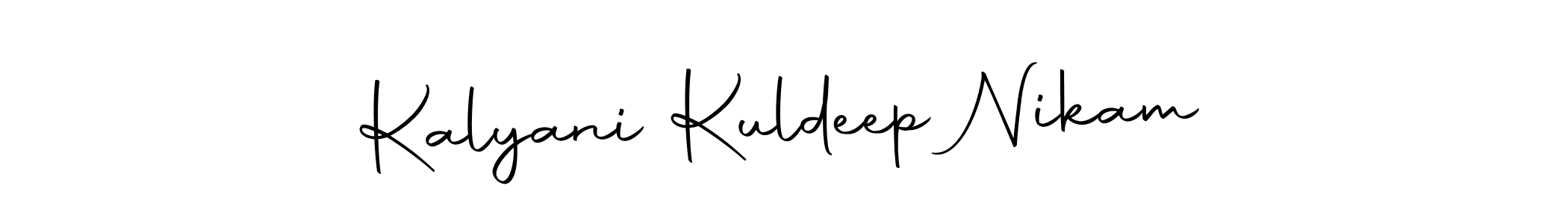 The best way (Autography-DOLnW) to make a short signature is to pick only two or three words in your name. The name Kalyani Kuldeep Nikam include a total of six letters. For converting this name. Kalyani Kuldeep Nikam signature style 10 images and pictures png
