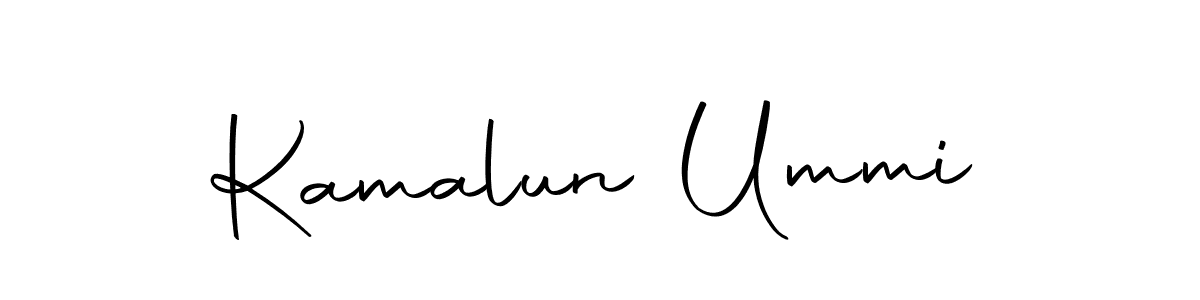 How to make Kamalun Ummi name signature. Use Autography-DOLnW style for creating short signs online. This is the latest handwritten sign. Kamalun Ummi signature style 10 images and pictures png