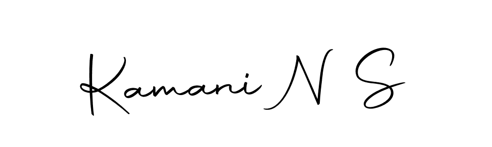 How to make Kamani N S name signature. Use Autography-DOLnW style for creating short signs online. This is the latest handwritten sign. Kamani N S signature style 10 images and pictures png