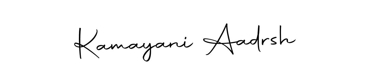 How to make Kamayani Aadrsh name signature. Use Autography-DOLnW style for creating short signs online. This is the latest handwritten sign. Kamayani Aadrsh signature style 10 images and pictures png
