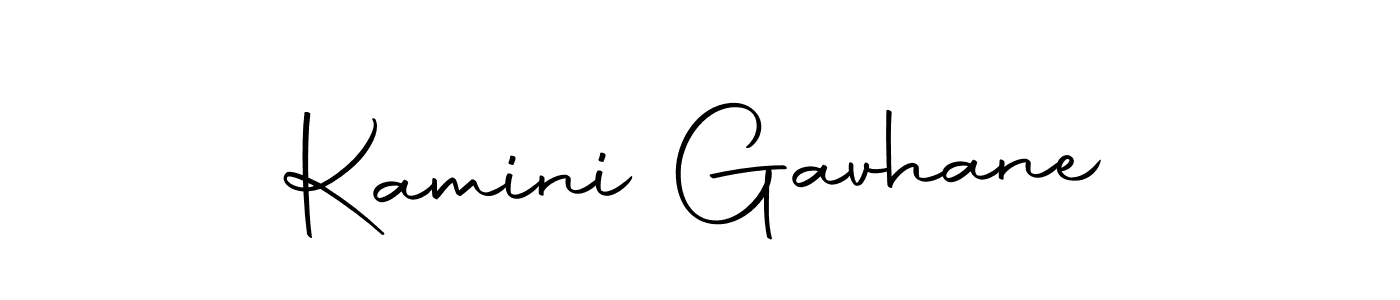 How to make Kamini Gavhane name signature. Use Autography-DOLnW style for creating short signs online. This is the latest handwritten sign. Kamini Gavhane signature style 10 images and pictures png