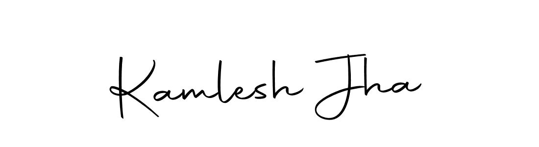 How to make Kamlesh Jha name signature. Use Autography-DOLnW style for creating short signs online. This is the latest handwritten sign. Kamlesh Jha signature style 10 images and pictures png