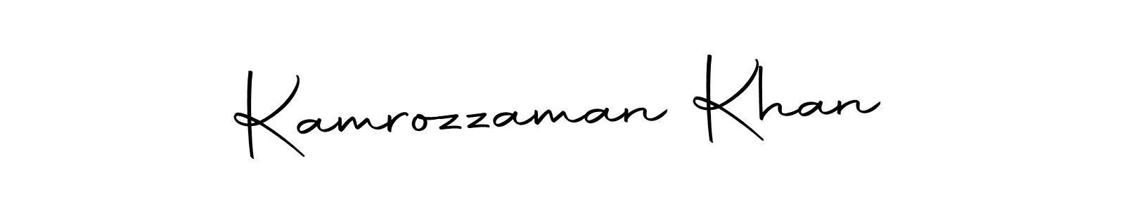 How to make Kamrozzaman Khan name signature. Use Autography-DOLnW style for creating short signs online. This is the latest handwritten sign. Kamrozzaman Khan signature style 10 images and pictures png