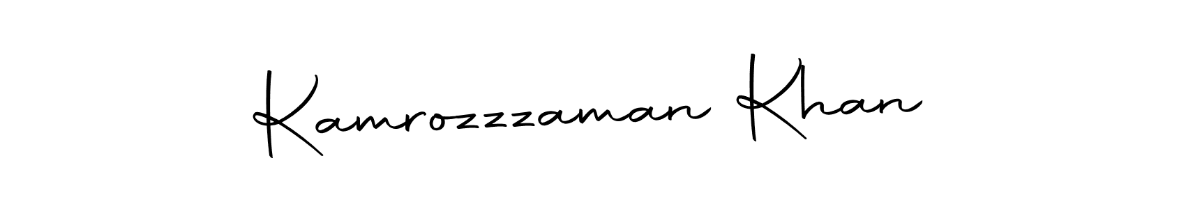 How to make Kamrozzzaman Khan name signature. Use Autography-DOLnW style for creating short signs online. This is the latest handwritten sign. Kamrozzzaman Khan signature style 10 images and pictures png