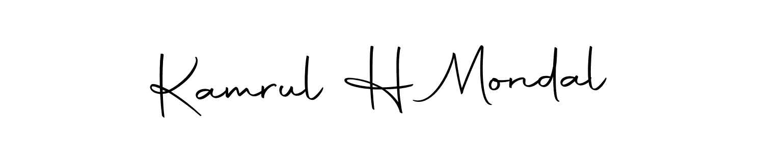 How to make Kamrul H Mondal name signature. Use Autography-DOLnW style for creating short signs online. This is the latest handwritten sign. Kamrul H Mondal signature style 10 images and pictures png