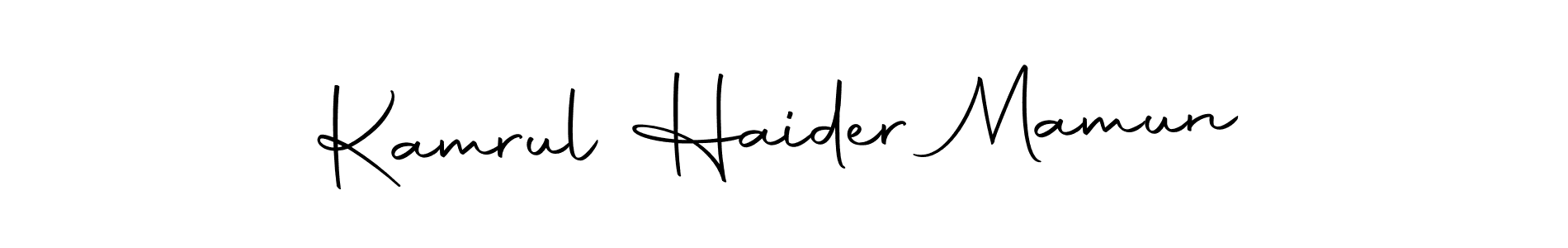 How to make Kamrul Haider Mamun name signature. Use Autography-DOLnW style for creating short signs online. This is the latest handwritten sign. Kamrul Haider Mamun signature style 10 images and pictures png