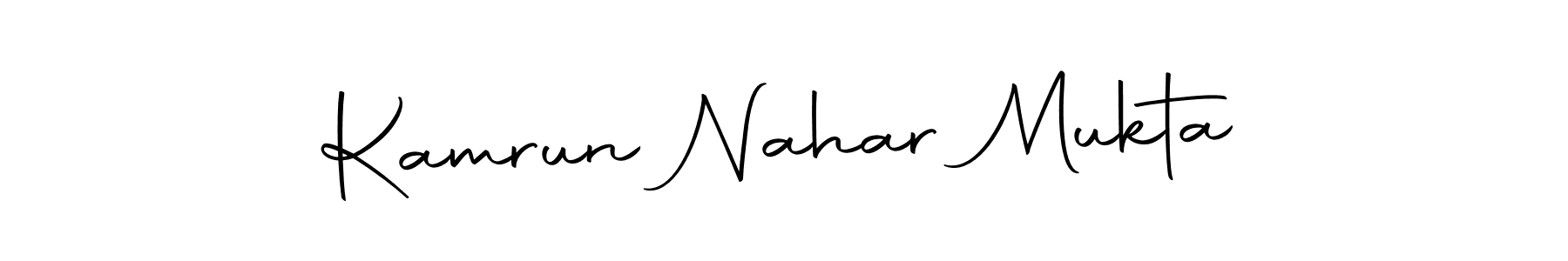 Create a beautiful signature design for name Kamrun Nahar Mukta. With this signature (Autography-DOLnW) fonts, you can make a handwritten signature for free. Kamrun Nahar Mukta signature style 10 images and pictures png