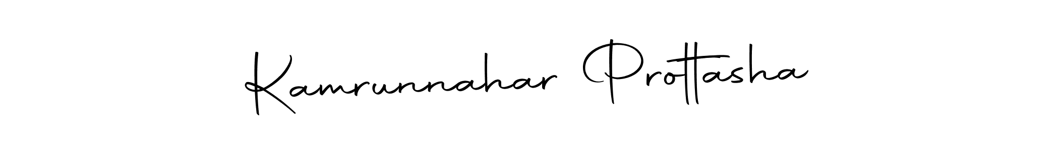 Use a signature maker to create a handwritten signature online. With this signature software, you can design (Autography-DOLnW) your own signature for name Kamrunnahar Prottasha. Kamrunnahar Prottasha signature style 10 images and pictures png