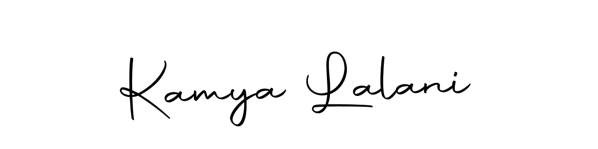 How to make Kamya Lalani name signature. Use Autography-DOLnW style for creating short signs online. This is the latest handwritten sign. Kamya Lalani signature style 10 images and pictures png