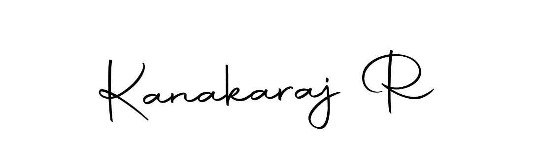 Use a signature maker to create a handwritten signature online. With this signature software, you can design (Autography-DOLnW) your own signature for name Kanakaraj R. Kanakaraj R signature style 10 images and pictures png