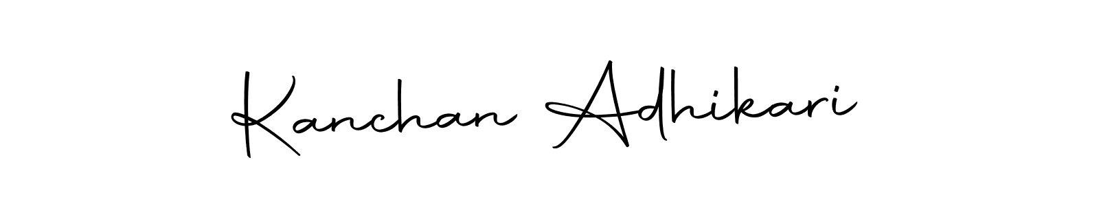 Create a beautiful signature design for name Kanchan Adhikari. With this signature (Autography-DOLnW) fonts, you can make a handwritten signature for free. Kanchan Adhikari signature style 10 images and pictures png