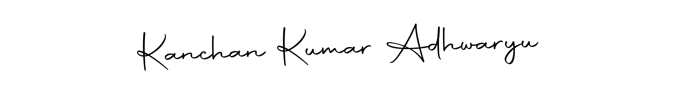 How to make Kanchan Kumar Adhwaryu name signature. Use Autography-DOLnW style for creating short signs online. This is the latest handwritten sign. Kanchan Kumar Adhwaryu signature style 10 images and pictures png