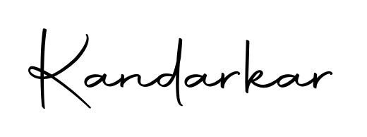 A dynamic signature style for Kandarkar using Autography-DOLnW script. Designed to look authentic, handwritten, and professional. Kandarkar signature style 10 images and pictures png