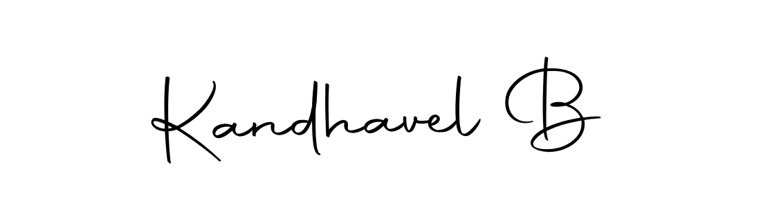 How to make Kandhavel B name signature. Use Autography-DOLnW style for creating short signs online. This is the latest handwritten sign. Kandhavel B signature style 10 images and pictures png
