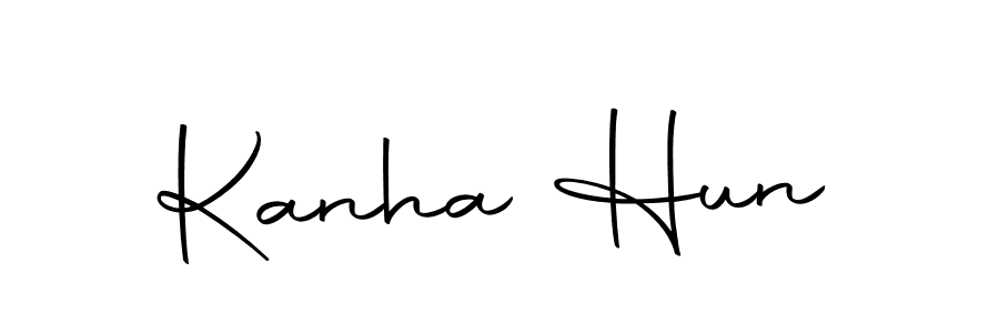 How to make Kanha Hun name signature. Use Autography-DOLnW style for creating short signs online. This is the latest handwritten sign. Kanha Hun signature style 10 images and pictures png