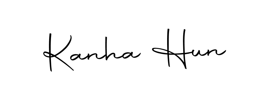 How to make Kanha Hun name signature. Use Autography-DOLnW style for creating short signs online. This is the latest handwritten sign. Kanha Hun signature style 10 images and pictures png