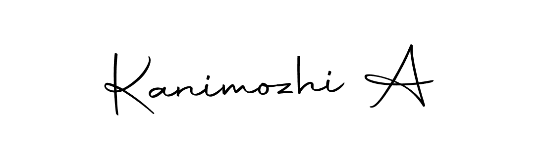 How to make Kanimozhi A name signature. Use Autography-DOLnW style for creating short signs online. This is the latest handwritten sign. Kanimozhi A signature style 10 images and pictures png