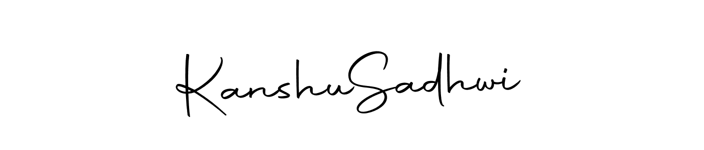 How to make Kanshu  Sadhwi name signature. Use Autography-DOLnW style for creating short signs online. This is the latest handwritten sign. Kanshu  Sadhwi signature style 10 images and pictures png