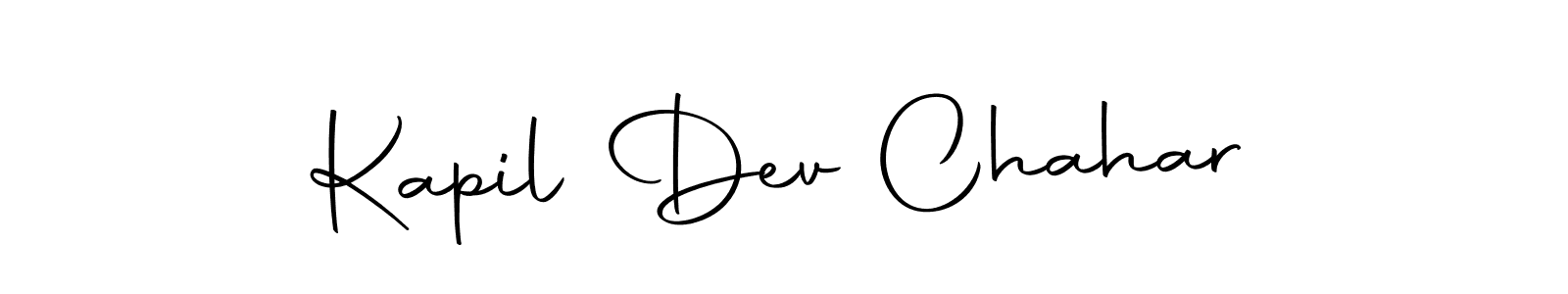 How to make Kapil Dev Chahar name signature. Use Autography-DOLnW style for creating short signs online. This is the latest handwritten sign. Kapil Dev Chahar signature style 10 images and pictures png