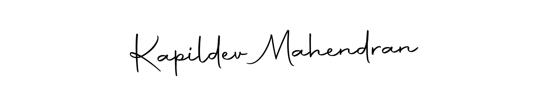 How to make Kapildev Mahendran name signature. Use Autography-DOLnW style for creating short signs online. This is the latest handwritten sign. Kapildev Mahendran signature style 10 images and pictures png