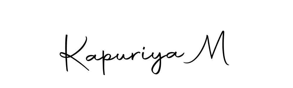 Use a signature maker to create a handwritten signature online. With this signature software, you can design (Autography-DOLnW) your own signature for name Kapuriya M. Kapuriya M signature style 10 images and pictures png