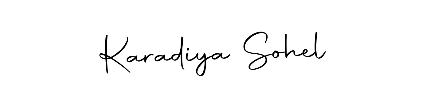 How to make Karadiya Sohel name signature. Use Autography-DOLnW style for creating short signs online. This is the latest handwritten sign. Karadiya Sohel signature style 10 images and pictures png