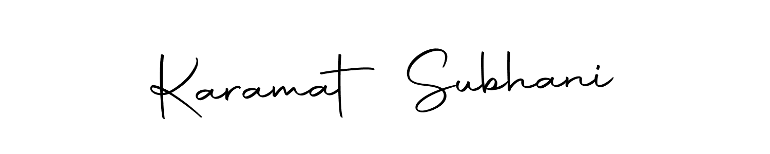 How to make Karamat Subhani name signature. Use Autography-DOLnW style for creating short signs online. This is the latest handwritten sign. Karamat Subhani signature style 10 images and pictures png