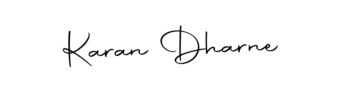 Use a signature maker to create a handwritten signature online. With this signature software, you can design (Autography-DOLnW) your own signature for name Karan Dharne. Karan Dharne signature style 10 images and pictures png