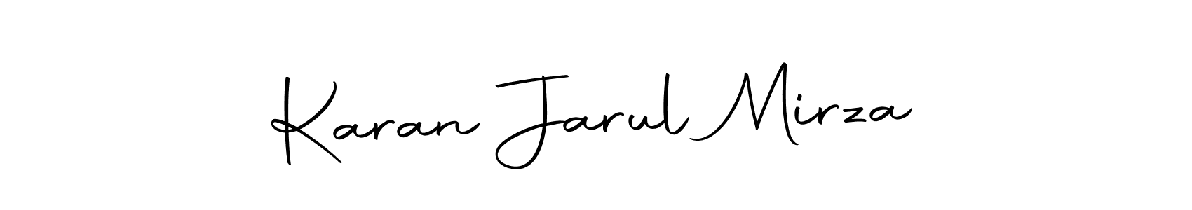 Create a beautiful signature design for name Karan Jarul Mirza. With this signature (Autography-DOLnW) fonts, you can make a handwritten signature for free. Karan Jarul Mirza signature style 10 images and pictures png