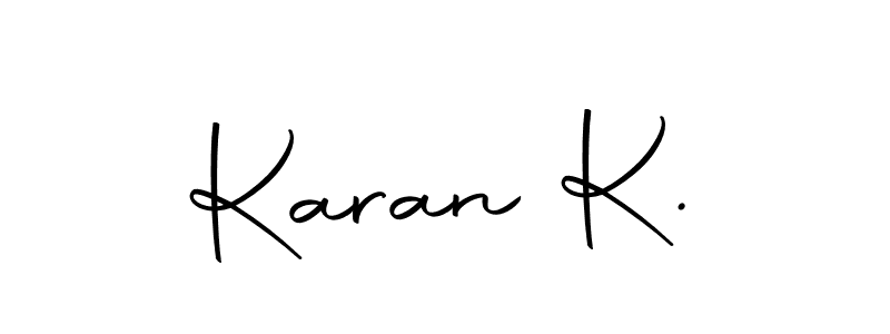 You should practise on your own different ways (Autography-DOLnW) to write your name (Karan K.) in signature. don't let someone else do it for you. Karan K. signature style 10 images and pictures png