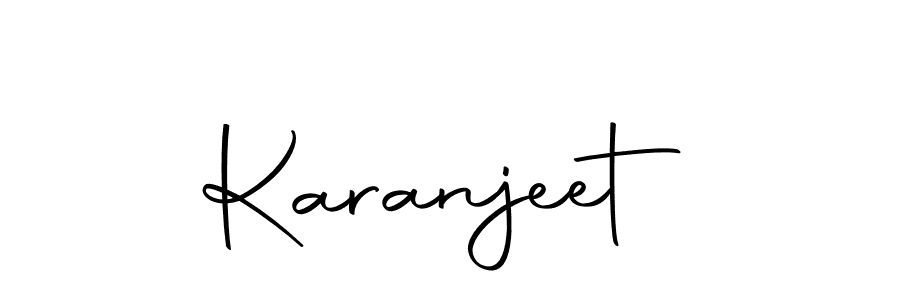 Design your own signature with our free online signature maker. With this signature software, you can create a handwritten (Autography-DOLnW) signature for name Karanjeet. Karanjeet signature style 10 images and pictures png