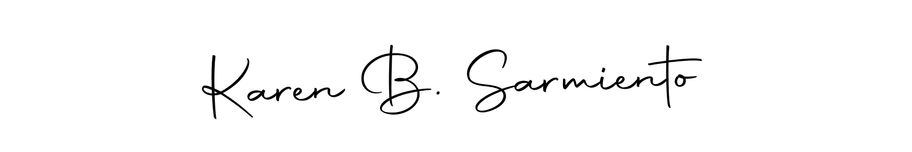 Create a beautiful signature design for name Karen B. Sarmiento. With this signature (Autography-DOLnW) fonts, you can make a handwritten signature for free. Karen B. Sarmiento signature style 10 images and pictures png