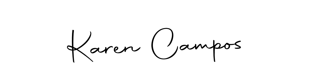 How to make Karen Campos name signature. Use Autography-DOLnW style for creating short signs online. This is the latest handwritten sign. Karen Campos signature style 10 images and pictures png