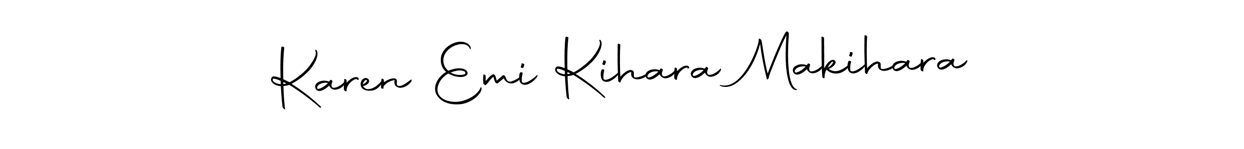 How to make Karen Emi Kihara Makihara name signature. Use Autography-DOLnW style for creating short signs online. This is the latest handwritten sign. Karen Emi Kihara Makihara signature style 10 images and pictures png