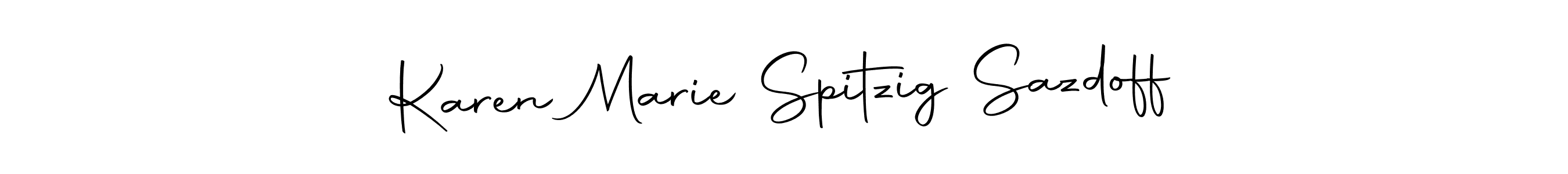 Make a beautiful signature design for name Karen Marie Spitzig Sazdoff. Use this online signature maker to create a handwritten signature for free. Karen Marie Spitzig Sazdoff signature style 10 images and pictures png