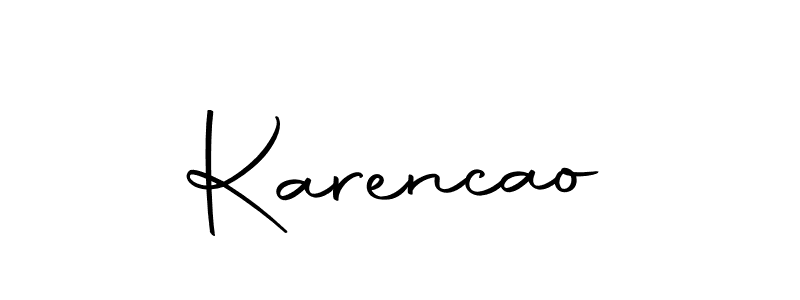 Use a signature maker to create a handwritten signature online. With this signature software, you can design (Autography-DOLnW) your own signature for name Karencao. Karencao signature style 10 images and pictures png