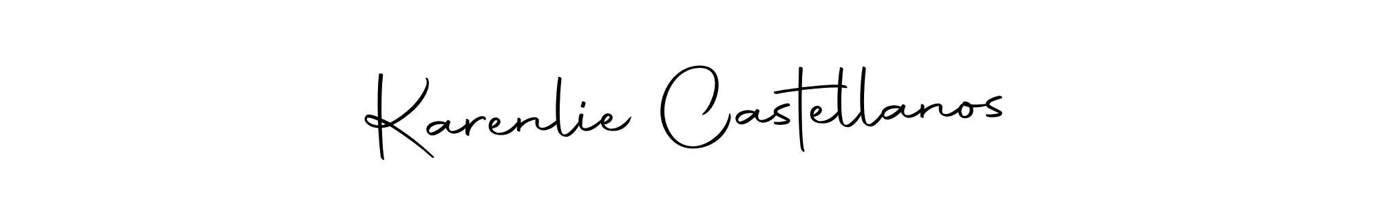 How to make Karenlie Castellanos name signature. Use Autography-DOLnW style for creating short signs online. This is the latest handwritten sign. Karenlie Castellanos signature style 10 images and pictures png