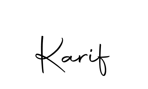 Design your own signature with our free online signature maker. With this signature software, you can create a handwritten (Autography-DOLnW) signature for name Karif. Karif signature style 10 images and pictures png