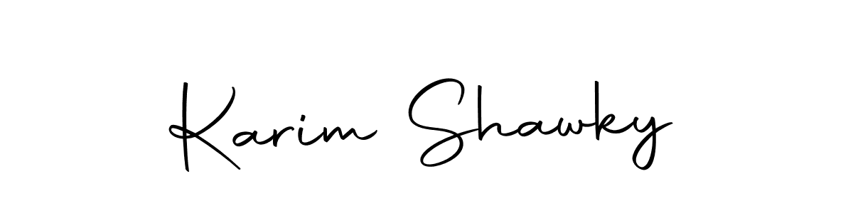 How to make Karim Shawky name signature. Use Autography-DOLnW style for creating short signs online. This is the latest handwritten sign. Karim Shawky signature style 10 images and pictures png