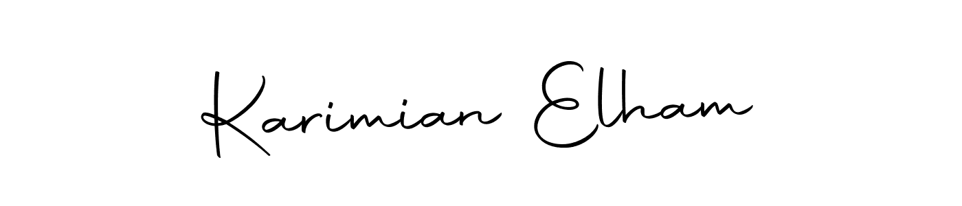You should practise on your own different ways (Autography-DOLnW) to write your name (Karimian Elham) in signature. don't let someone else do it for you. Karimian Elham signature style 10 images and pictures png