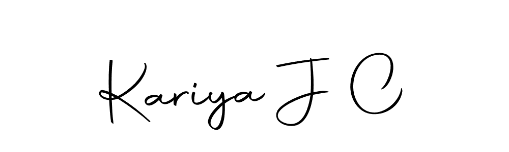 Design your own signature with our free online signature maker. With this signature software, you can create a handwritten (Autography-DOLnW) signature for name Kariya J C. Kariya J C signature style 10 images and pictures png