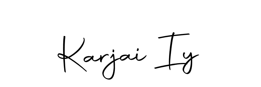 You should practise on your own different ways (Autography-DOLnW) to write your name (Karjai Iy) in signature. don't let someone else do it for you. Karjai Iy signature style 10 images and pictures png