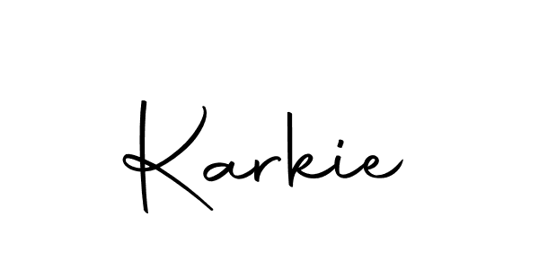 Use a signature maker to create a handwritten signature online. With this signature software, you can design (Autography-DOLnW) your own signature for name Karkie. Karkie signature style 10 images and pictures png