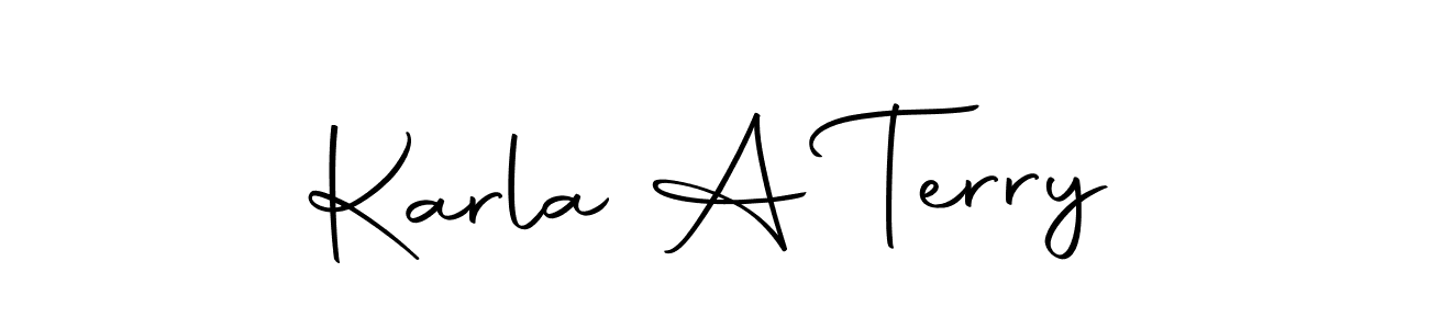 How to make Karla A Terry name signature. Use Autography-DOLnW style for creating short signs online. This is the latest handwritten sign. Karla A Terry signature style 10 images and pictures png