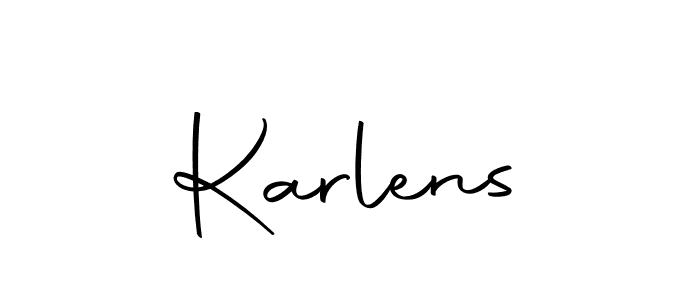 Design your own signature with our free online signature maker. With this signature software, you can create a handwritten (Autography-DOLnW) signature for name Karlens. Karlens signature style 10 images and pictures png