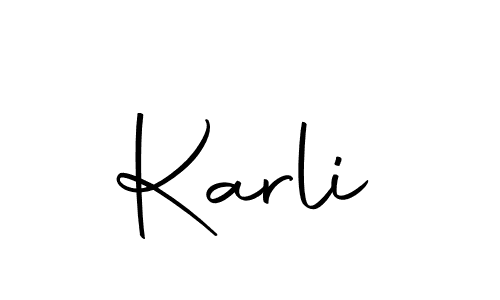 Make a beautiful signature design for name Karli. With this signature (Autography-DOLnW) style, you can create a handwritten signature for free. Karli signature style 10 images and pictures png