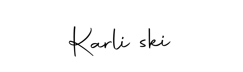 Make a beautiful signature design for name Karliński. With this signature (Autography-DOLnW) style, you can create a handwritten signature for free. Karliński signature style 10 images and pictures png